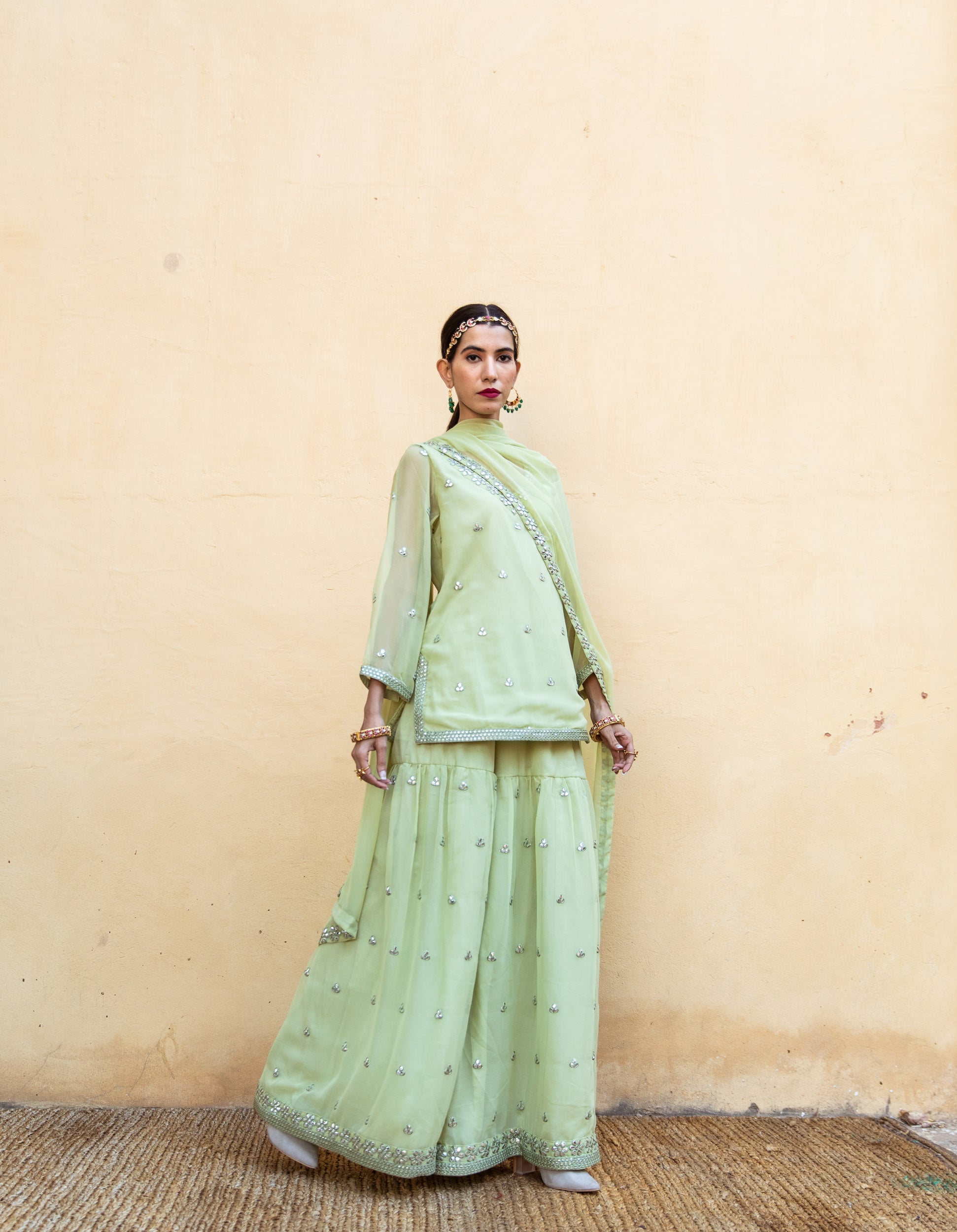 Hoor Pista Sharara Set Gulabo Jaipur