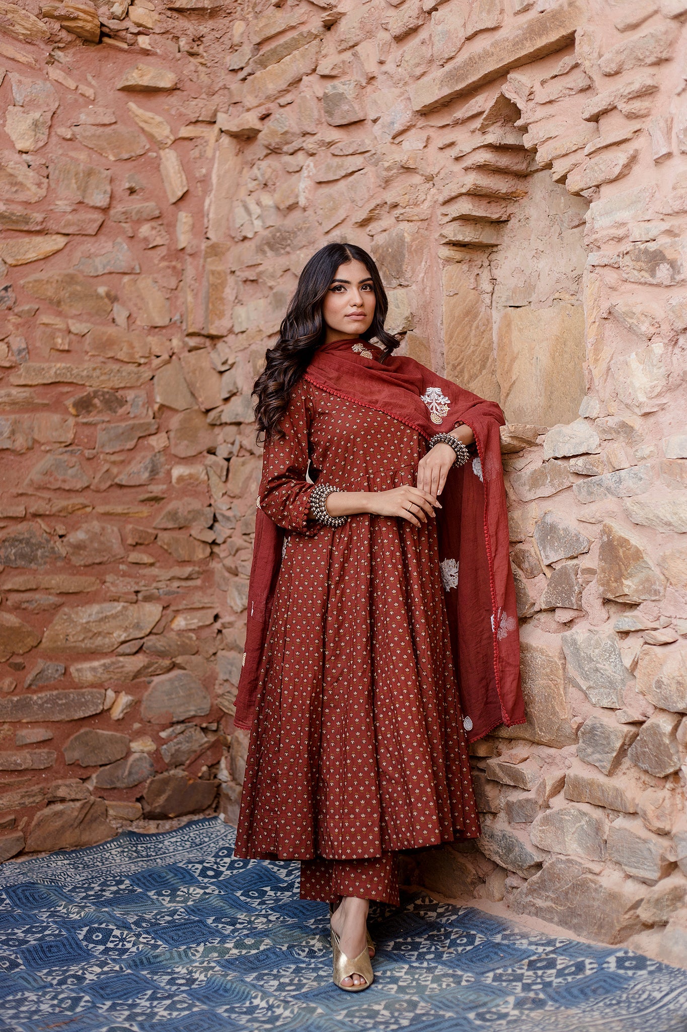 Padma Brown Anarkali Set