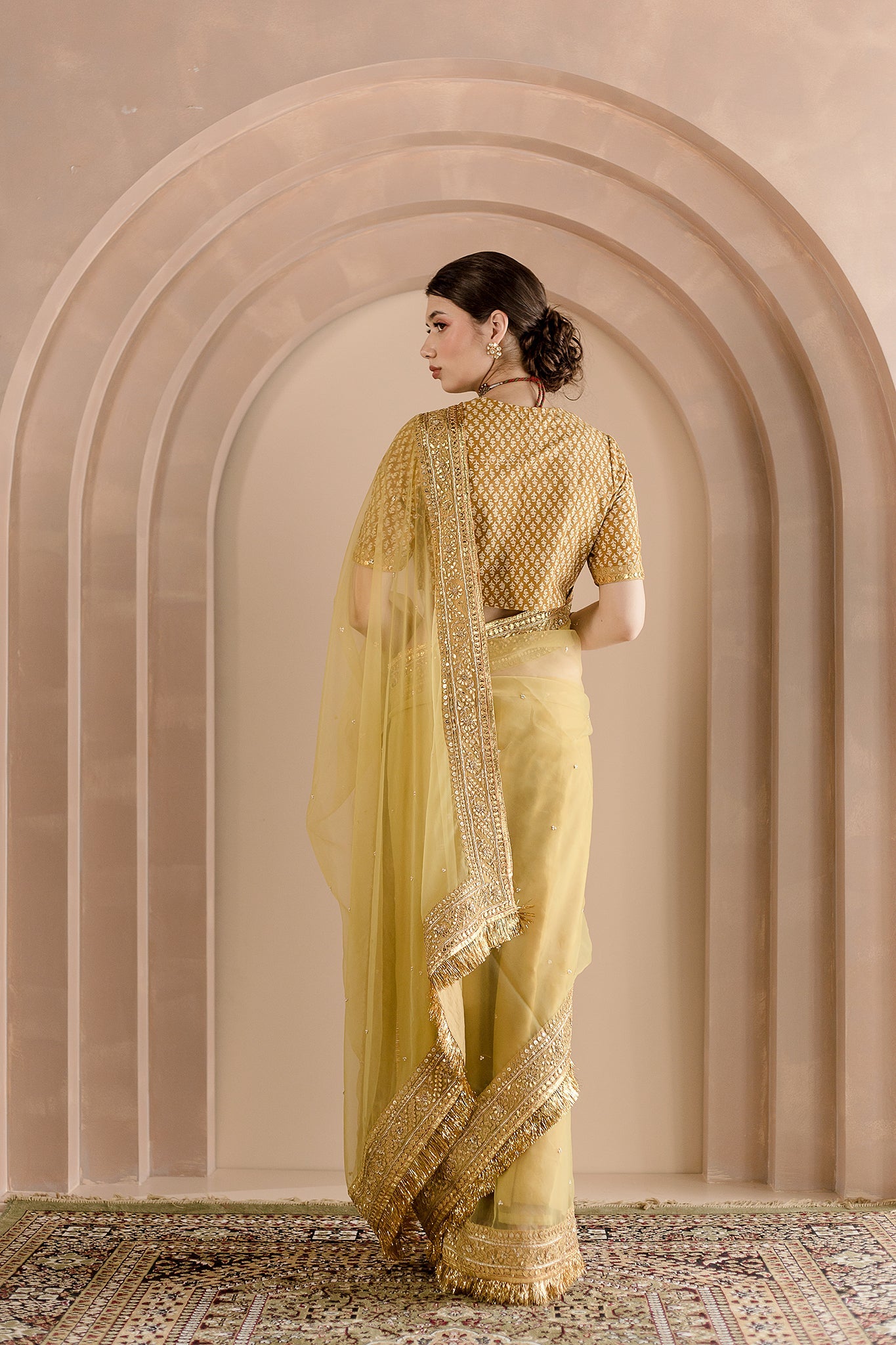 Gulbahaar Organza Saree Gota Work