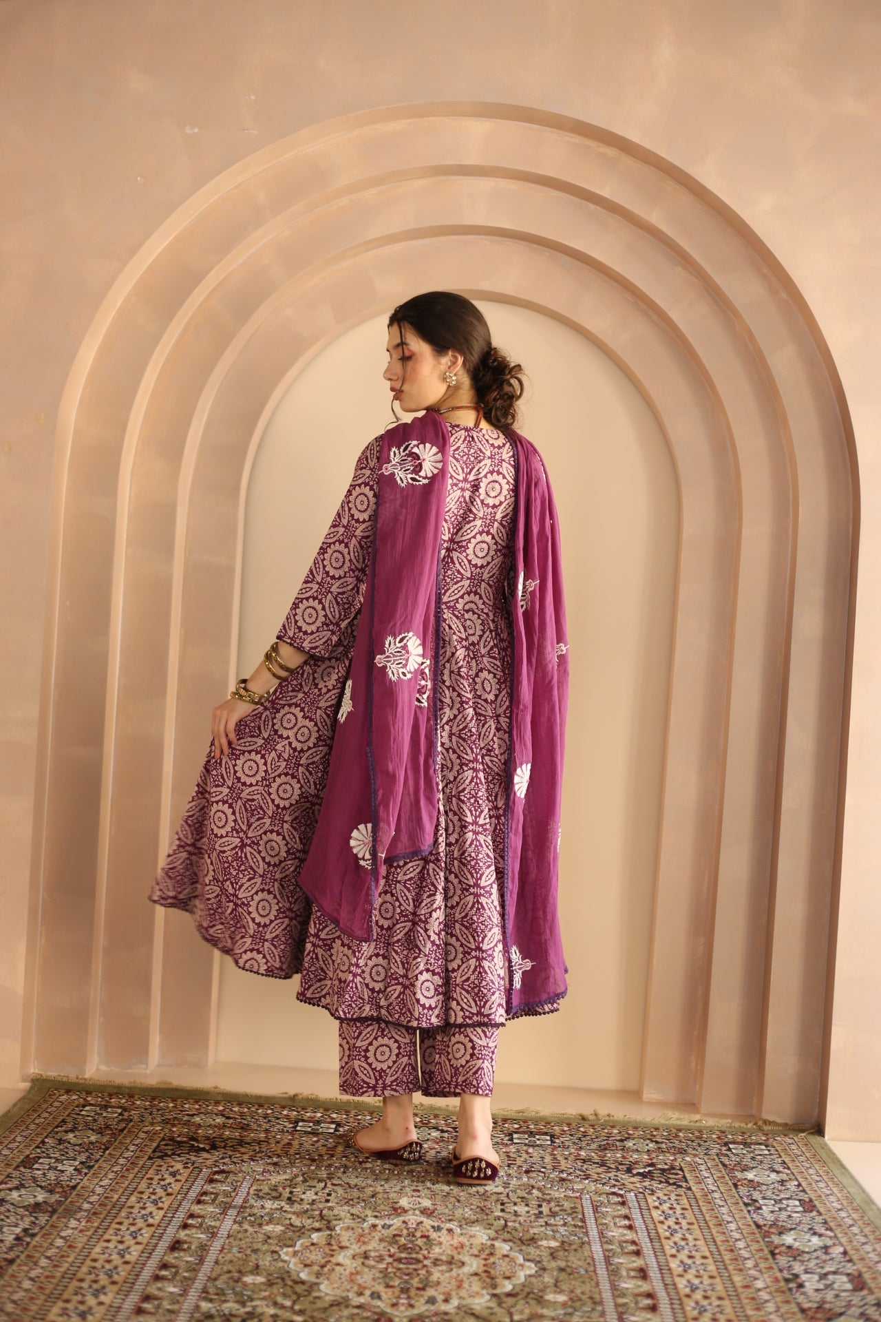 Shaila Purple Anarkali Set