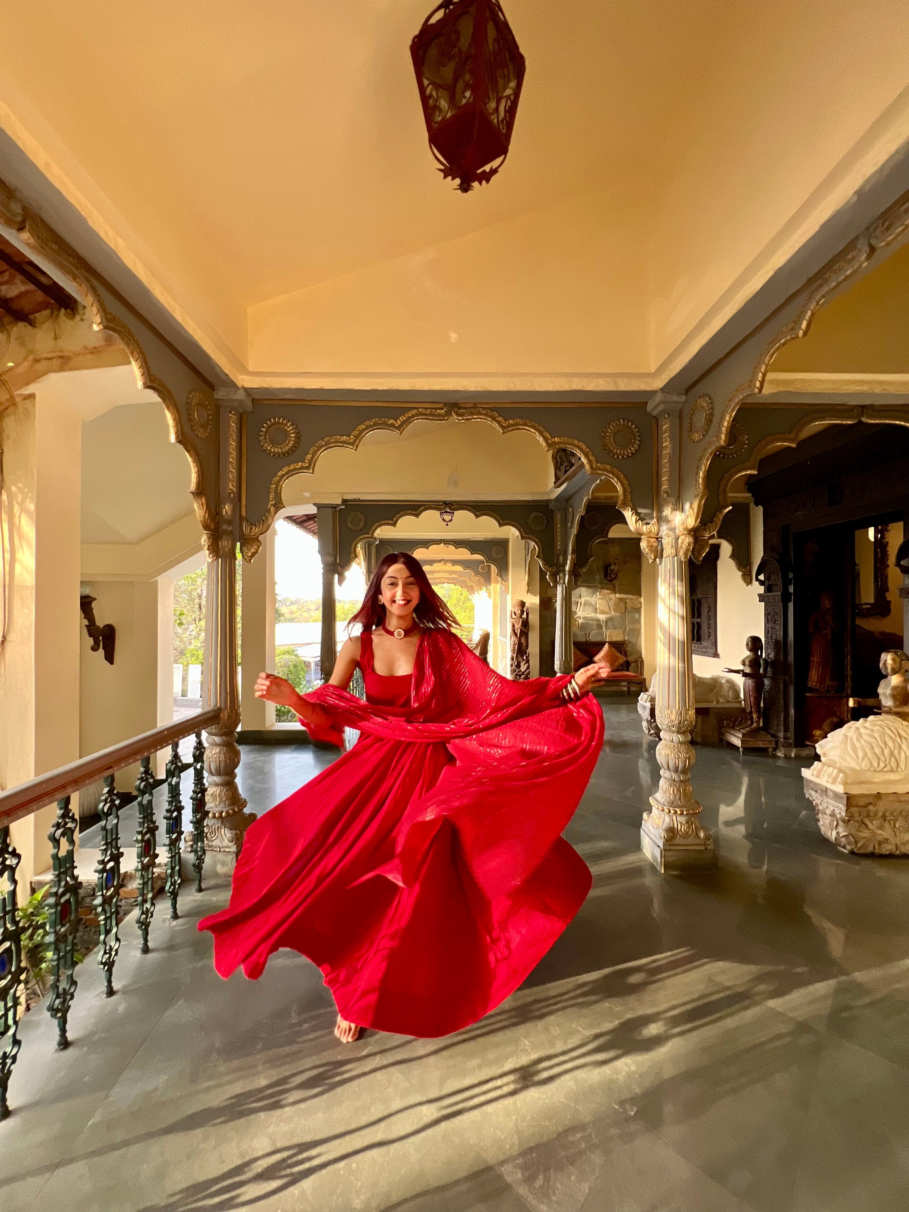 Noori Red Anarkali Set