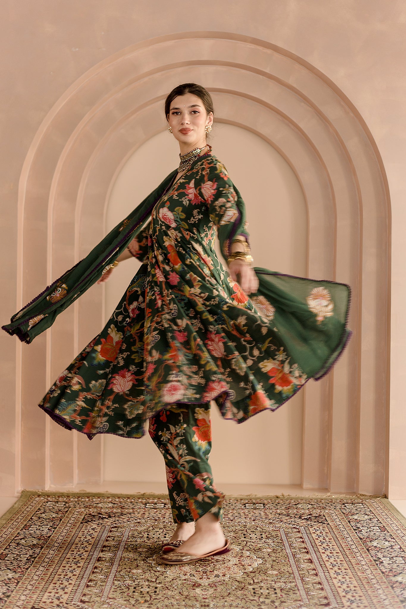 Shaila Green Anarkali Set