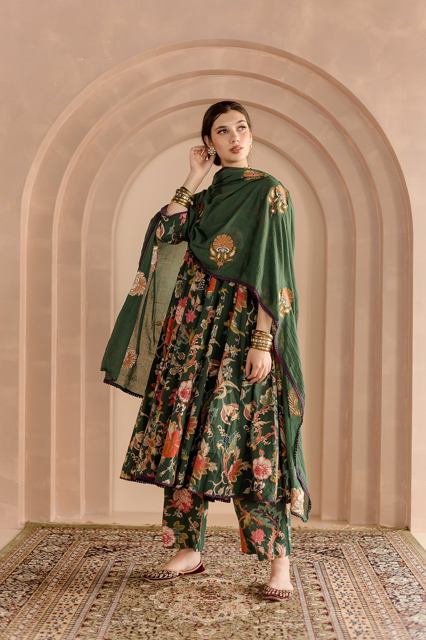 Shaila Green Anarkali Set