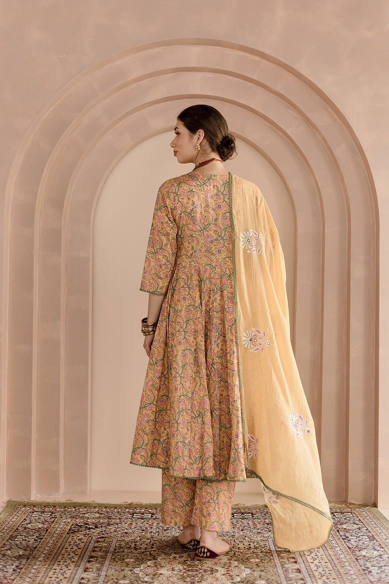 Shaila Yellow Anarkali Set