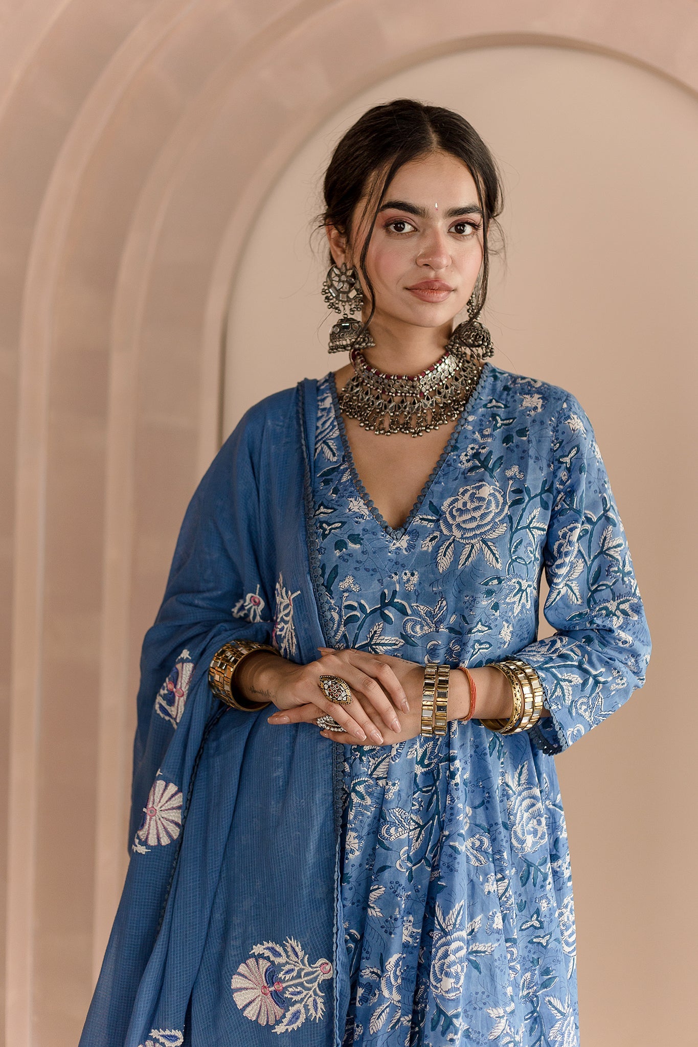 Shaila Blue Anarkali Set