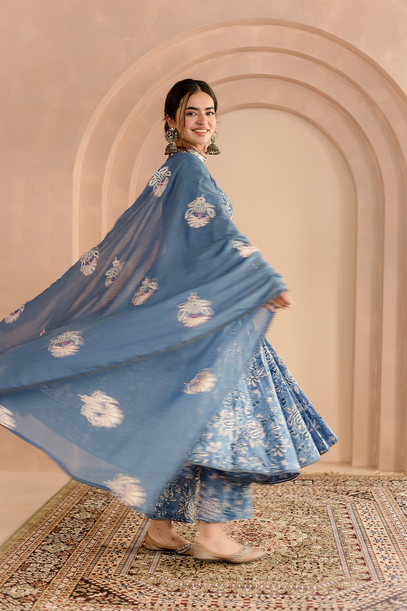 Shaila Blue Anarkali Set