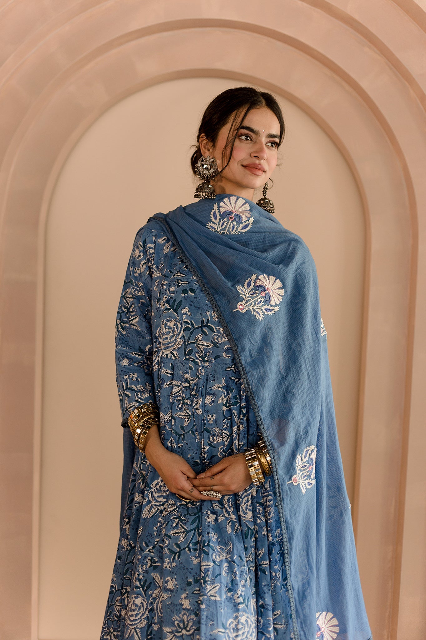Shaila Blue Anarkali Set