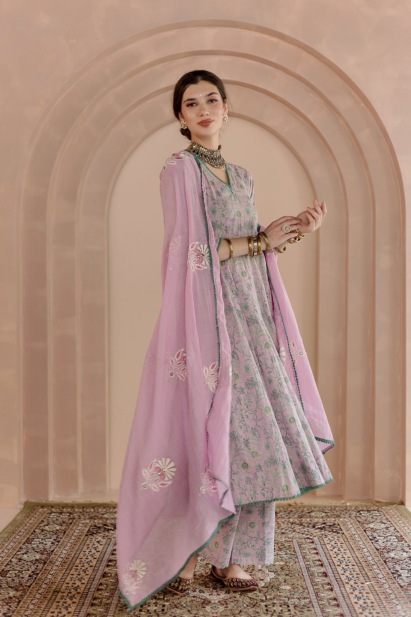 Shaila Pink Anarkali Set