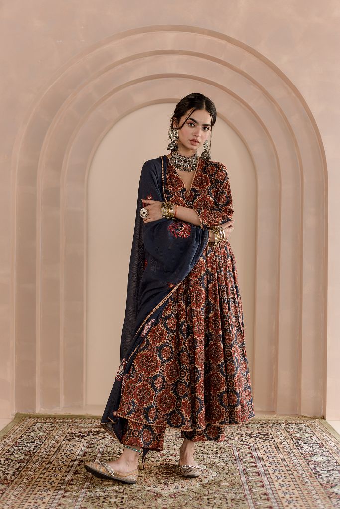 Shaila Indigo Anarkali Set