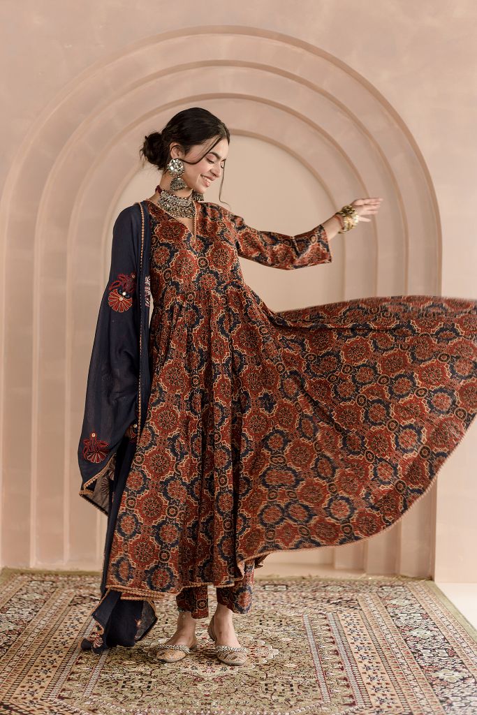 Shaila Indigo Anarkali Set