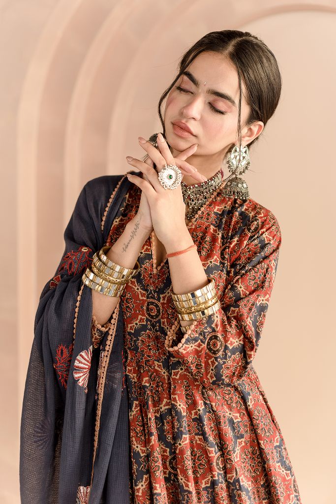 Shaila Indigo Anarkali Set