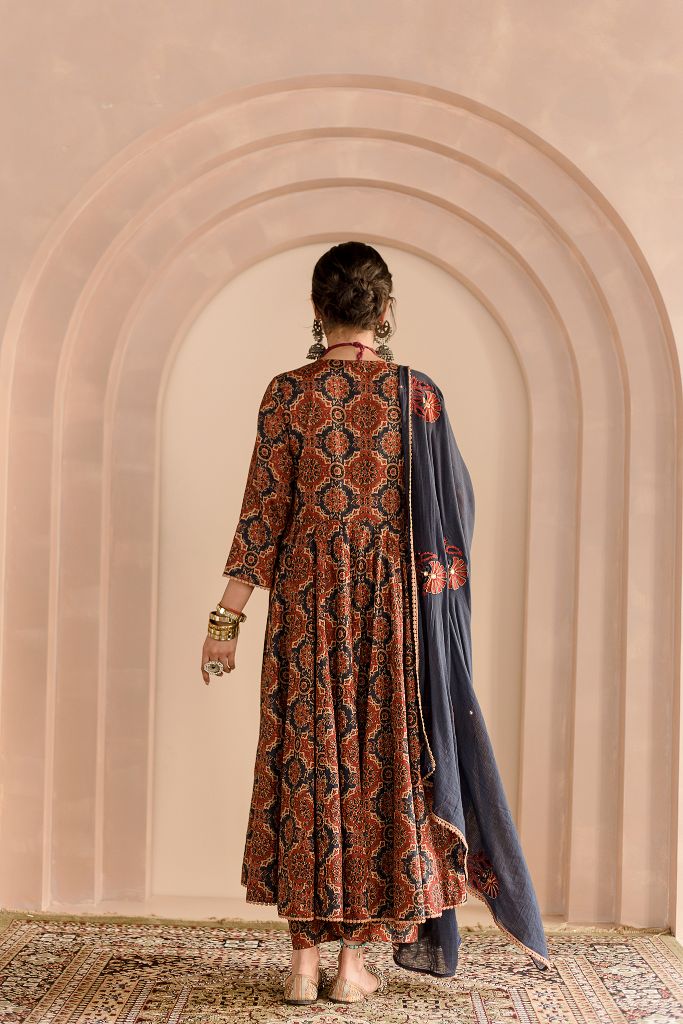 Shaila Indigo Anarkali Set