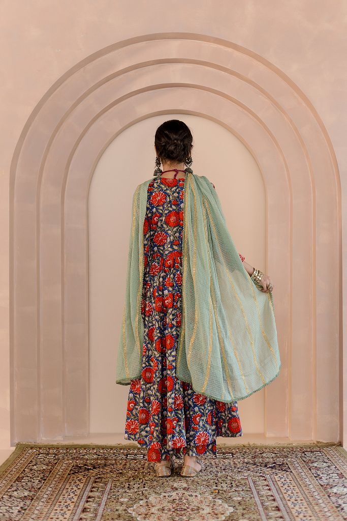 Shubha Blue Anarkali Set