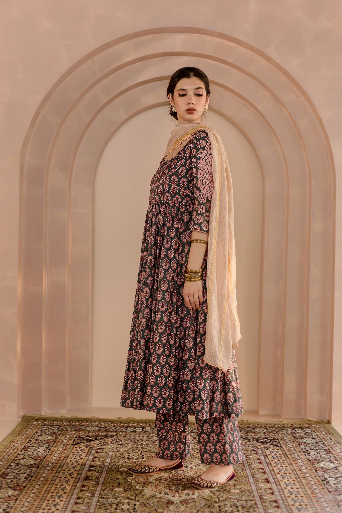 Shubha green Anarkali Set