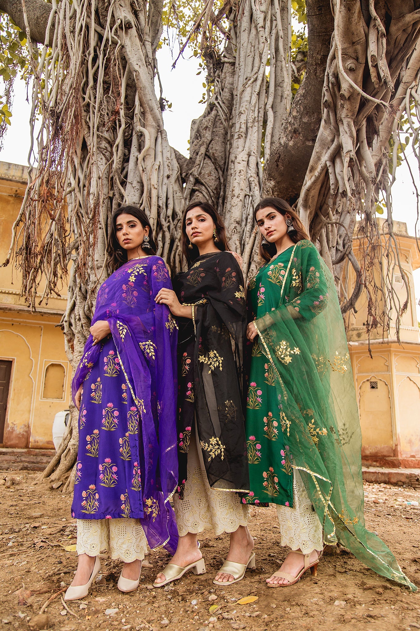 MEHNAZ PURPLE STRAIGHT SET