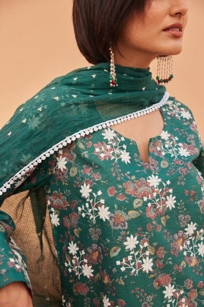 Anjum Green Straight Set