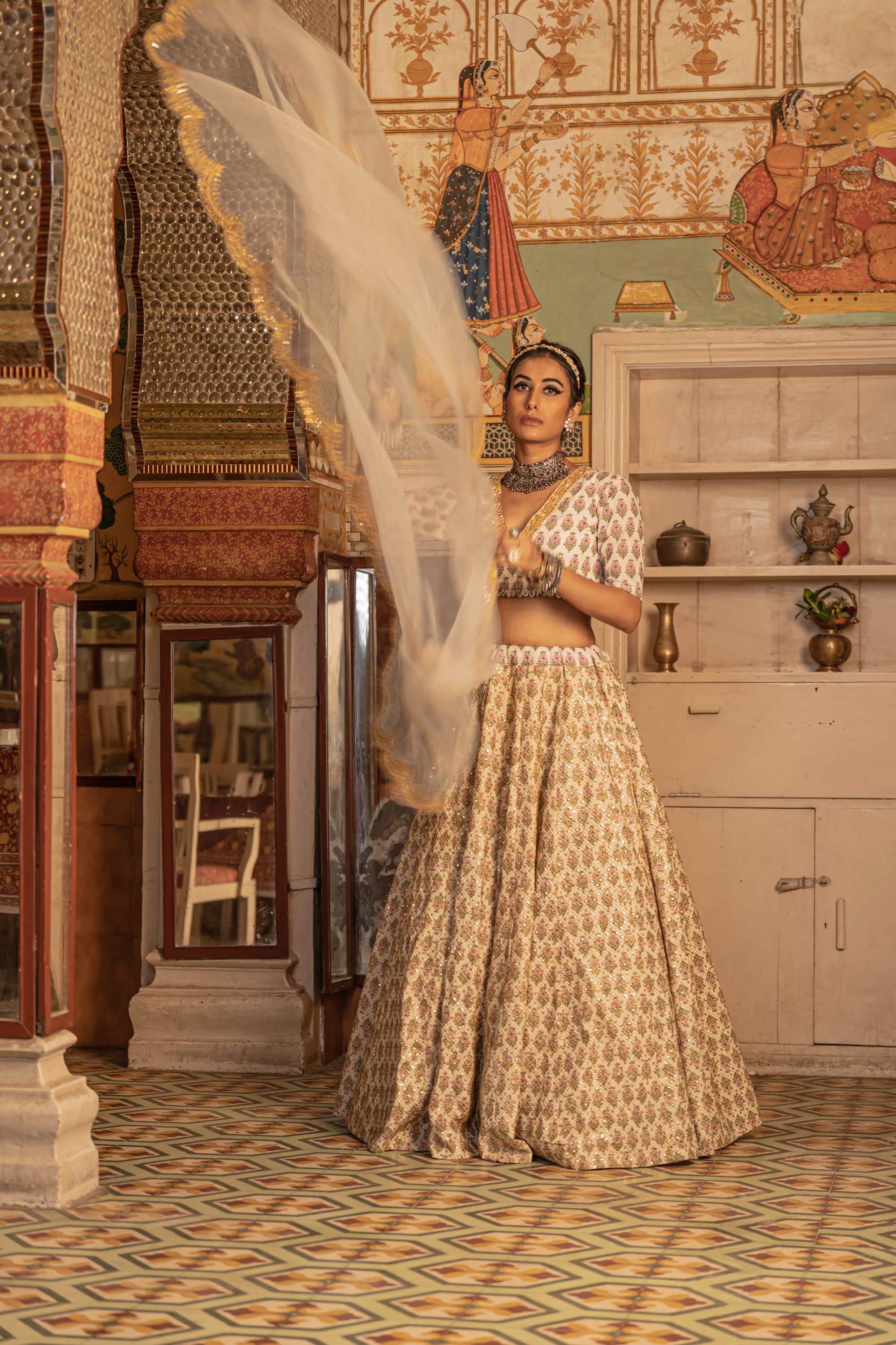 PARVEEN WHITE LEHENGA SET Gulabo Jaipur