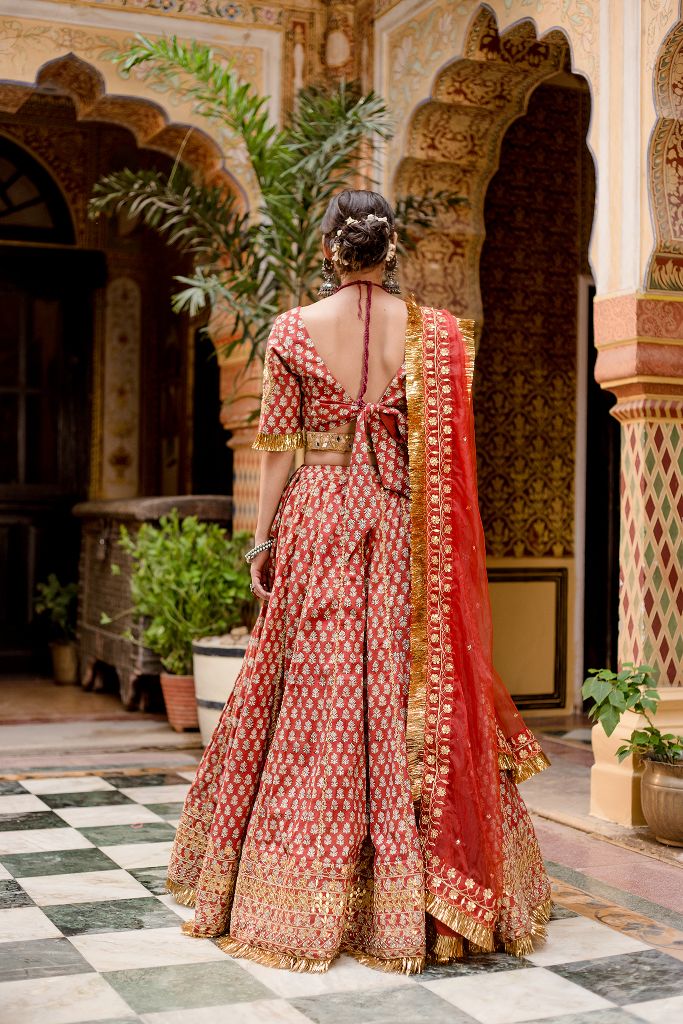 SHEHZADI RED LEHENGA SET Gulabo Jaipur