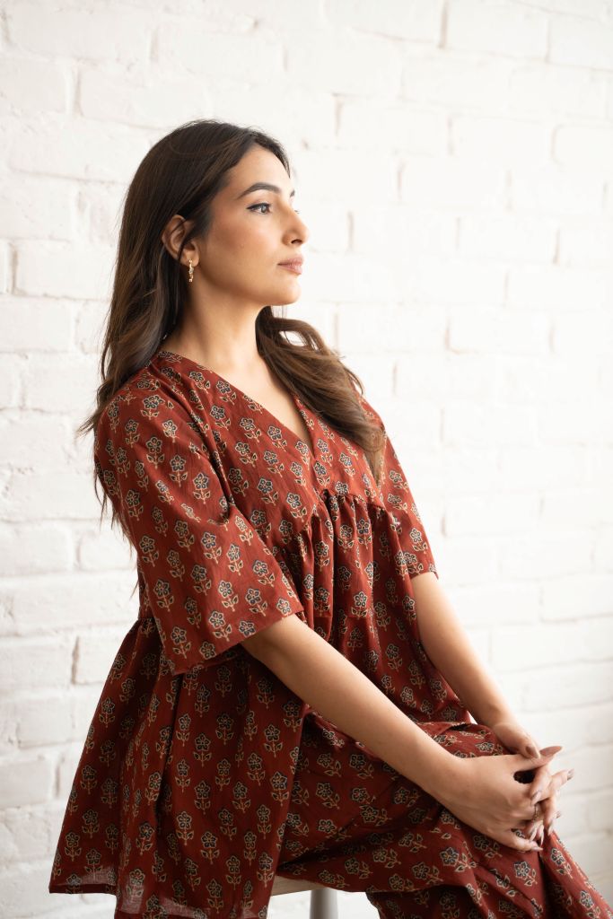 Kajal Red Co-ord Set