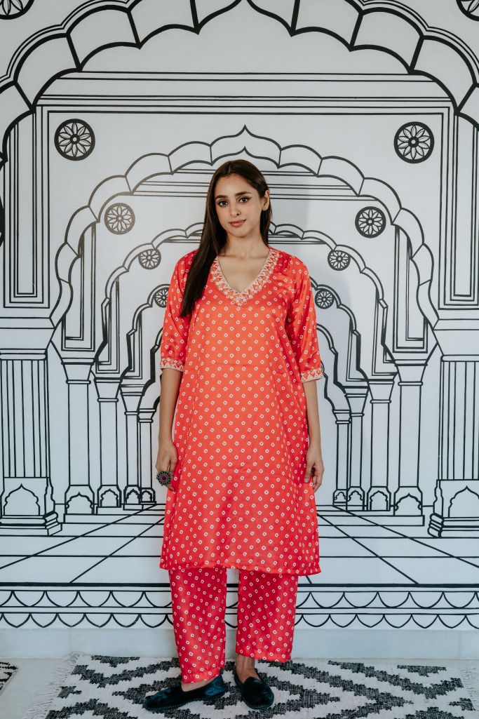 Niroz orange Co-Ord Set