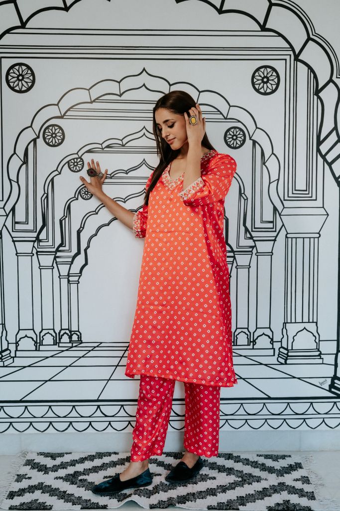 Niroz orange Co-Ord Set