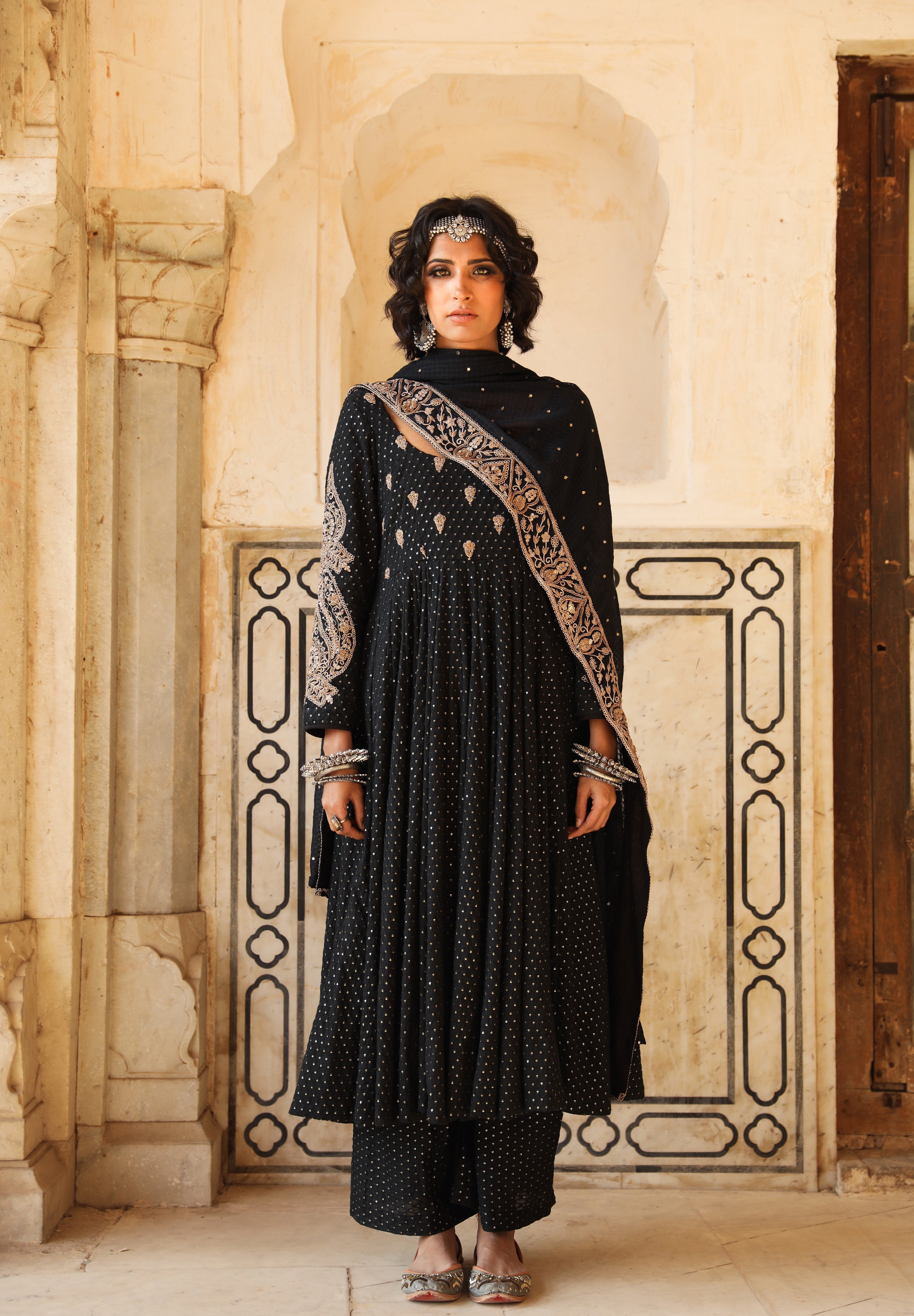 ZOHRA BLACK ANARKALI SET Gulabo Jaipur