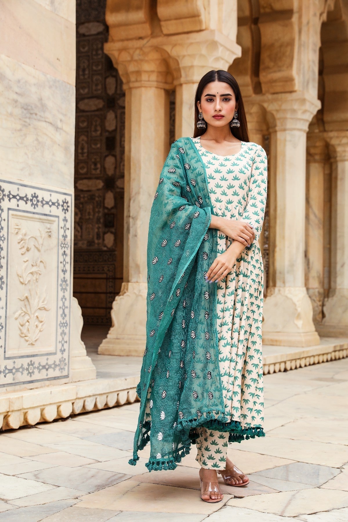Padmini Green Anarkali Set