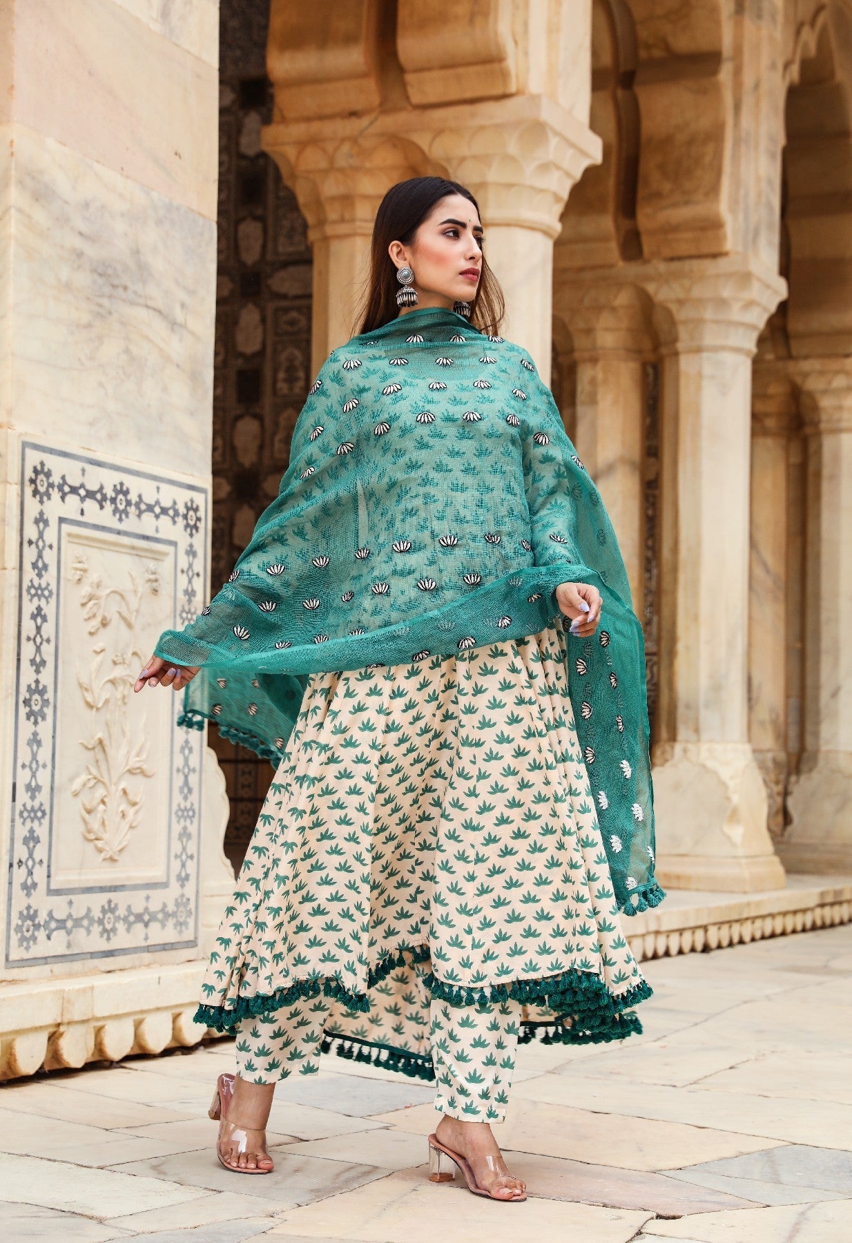 Padmini Green Anarkali Set