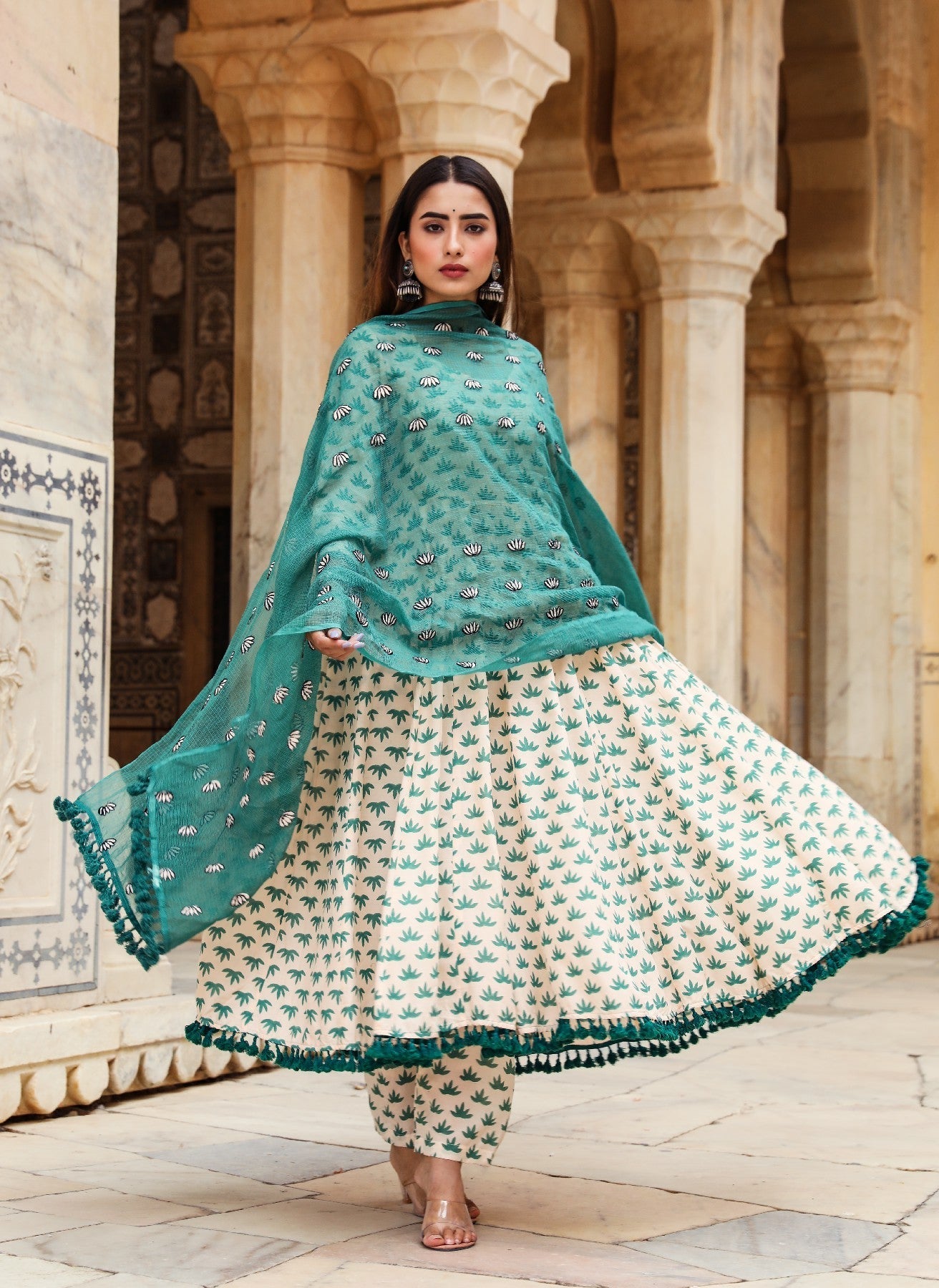 Padmini Green Anarkali Set