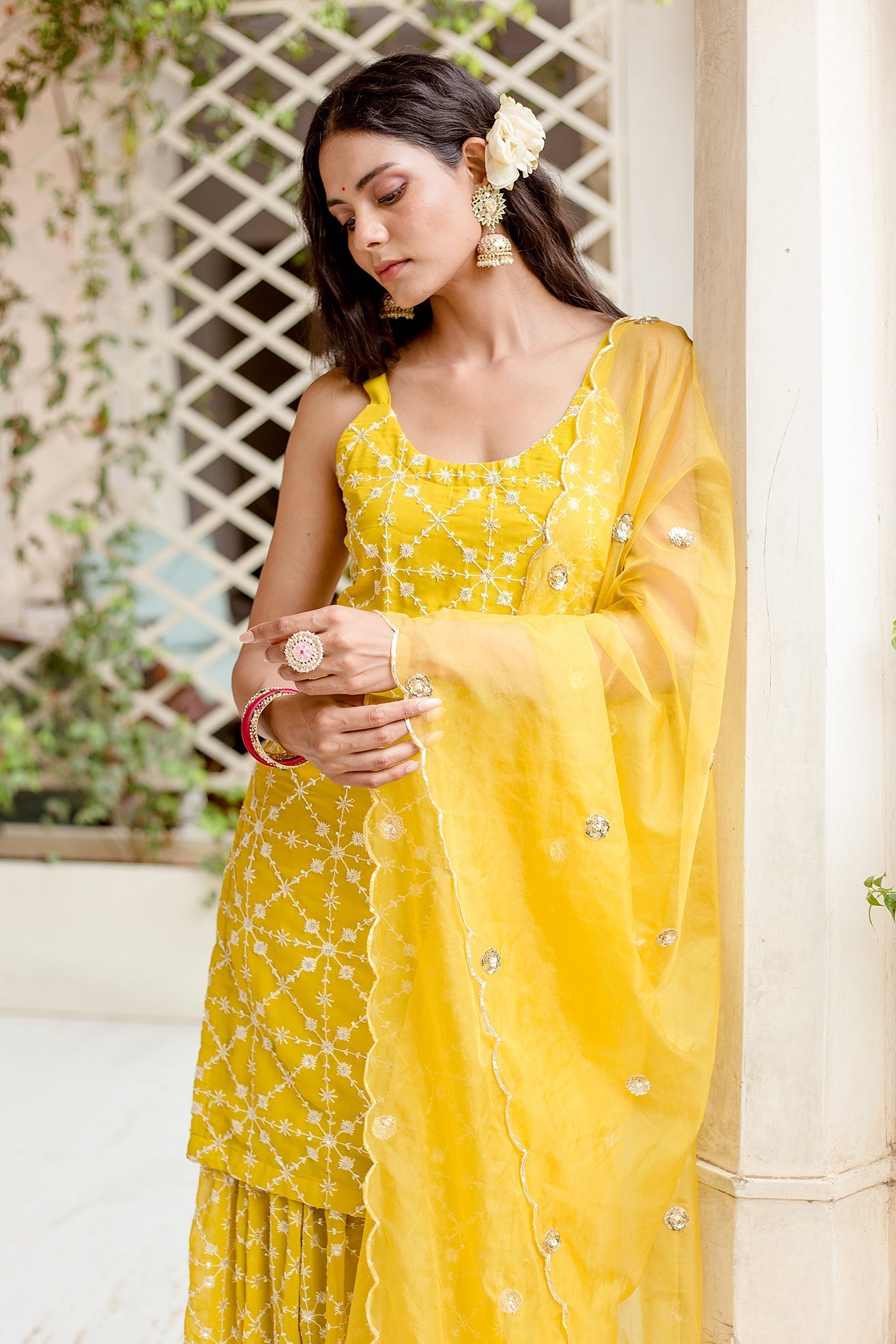 Bahaar Yellow Sharara Set Gulabo Jaipur
