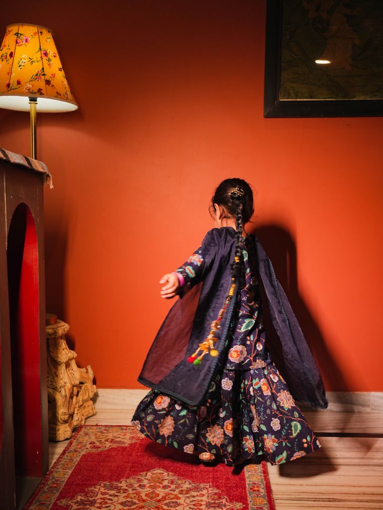 Vira Blue Sharara Set