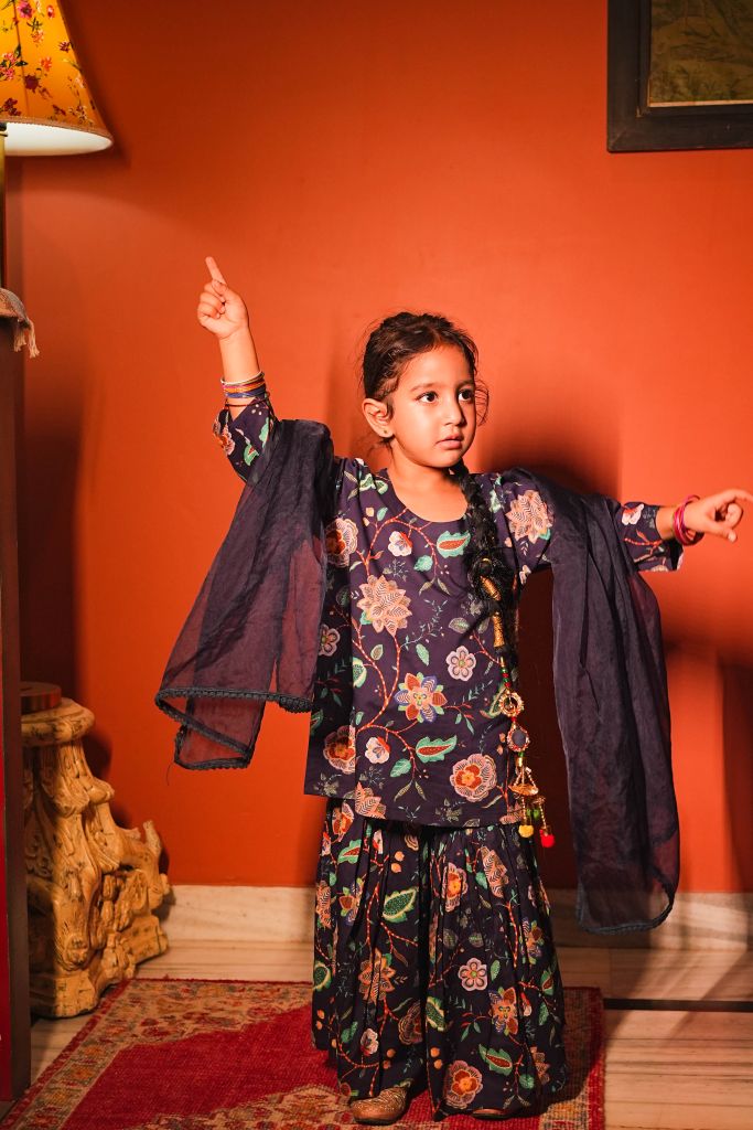 Vira Blue Sharara Set