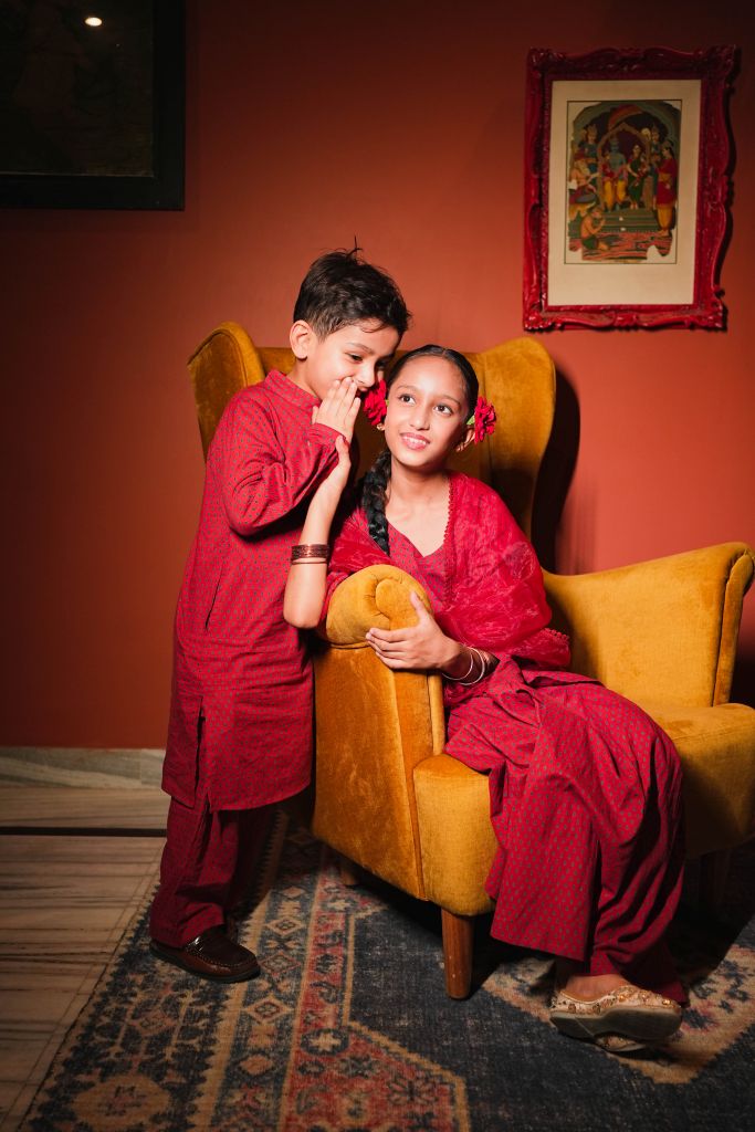 Sasha Red Kurta Pant Set