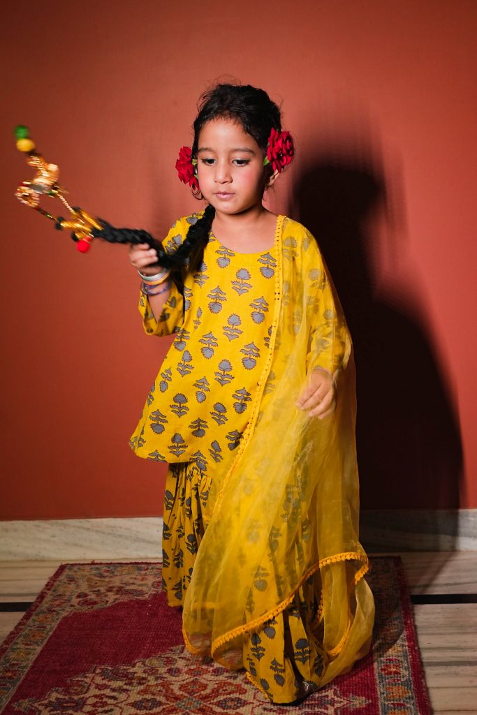 Vira Yellow Sharara  set