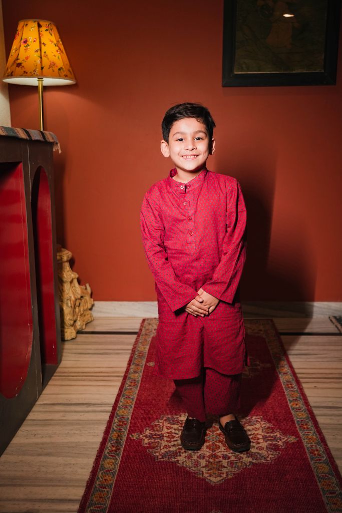 Sasha Red Kurta Pant Set