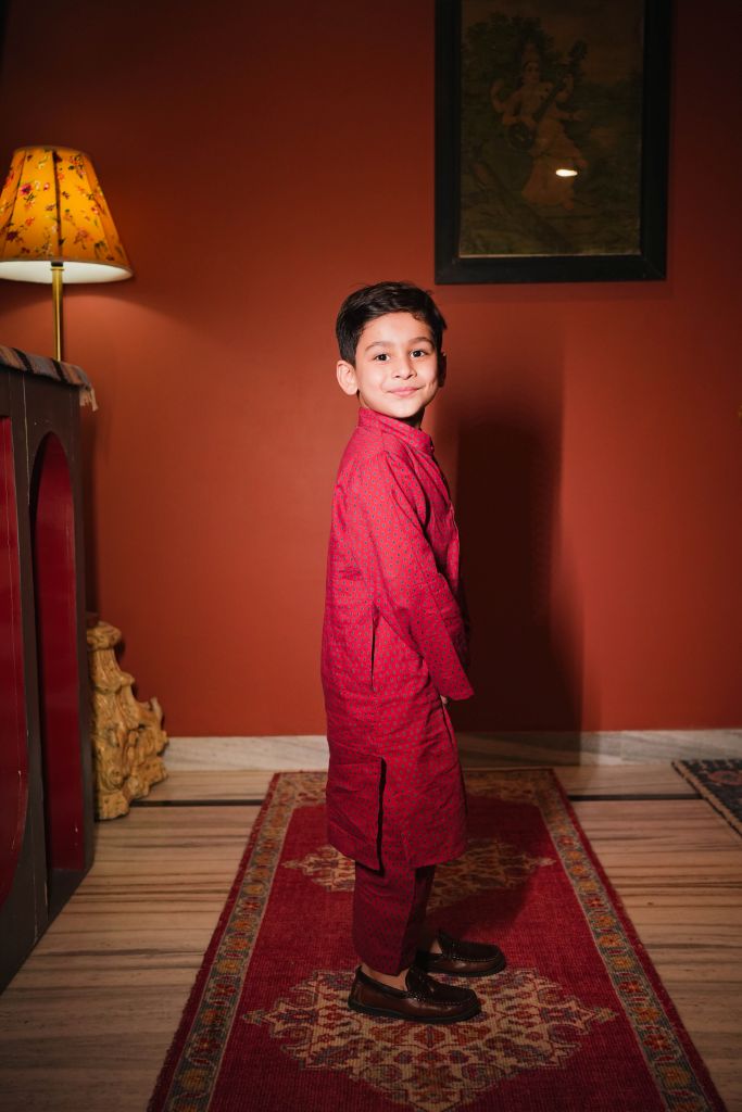 Sasha Red Kurta Pant Set