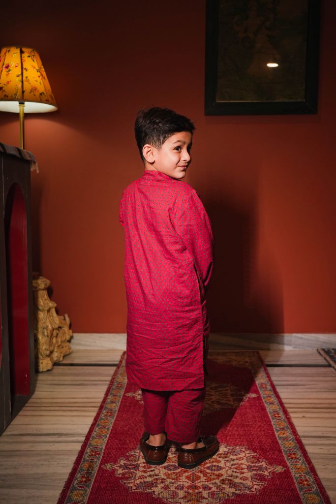 Sasha Red Kurta Pant Set
