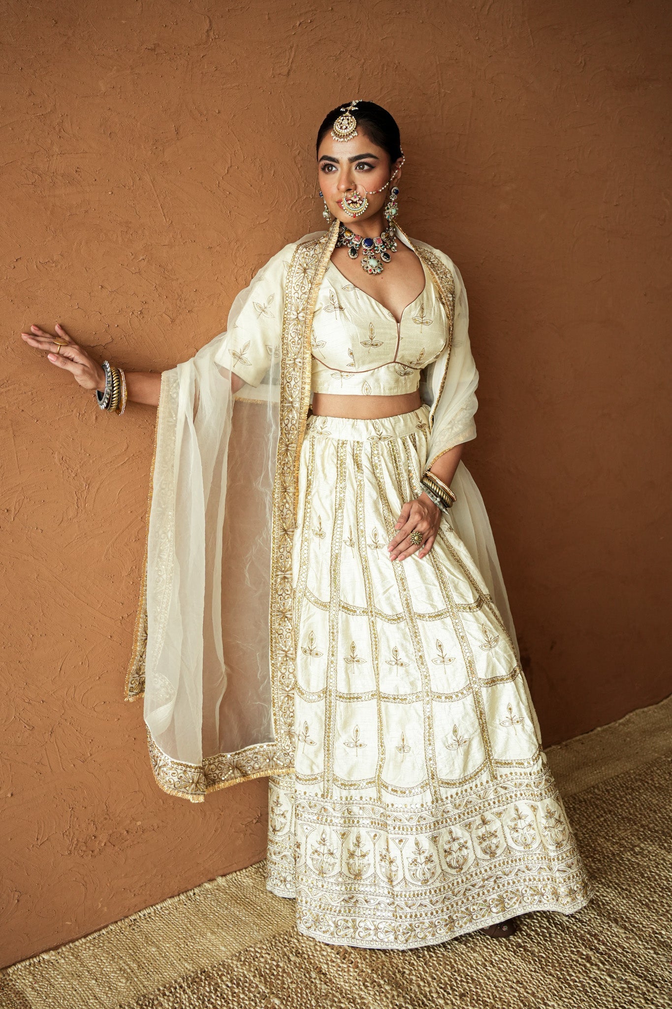 Mashoor Ivory Lehenga Set