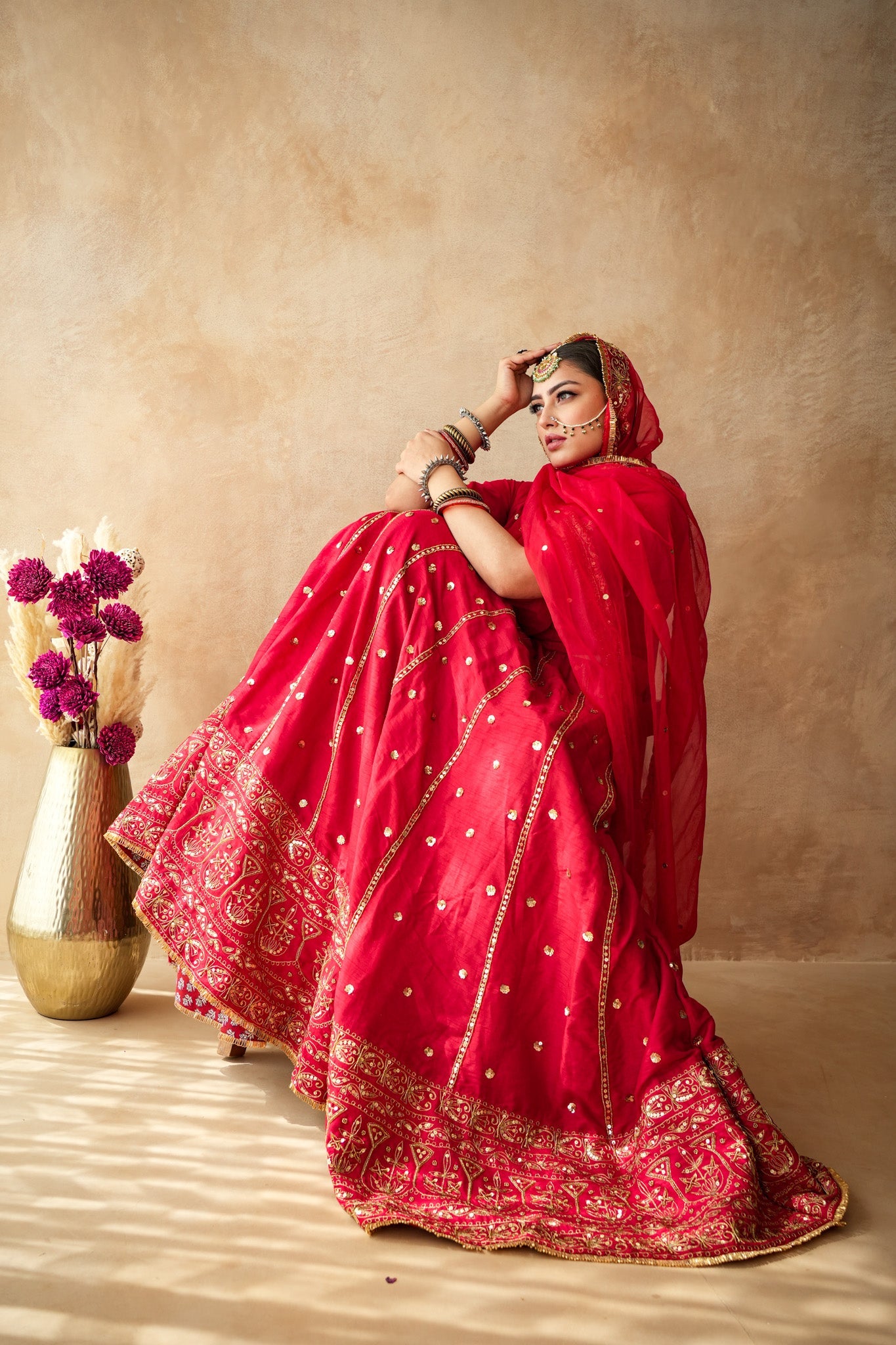 Mashoor Red Lehenga Set