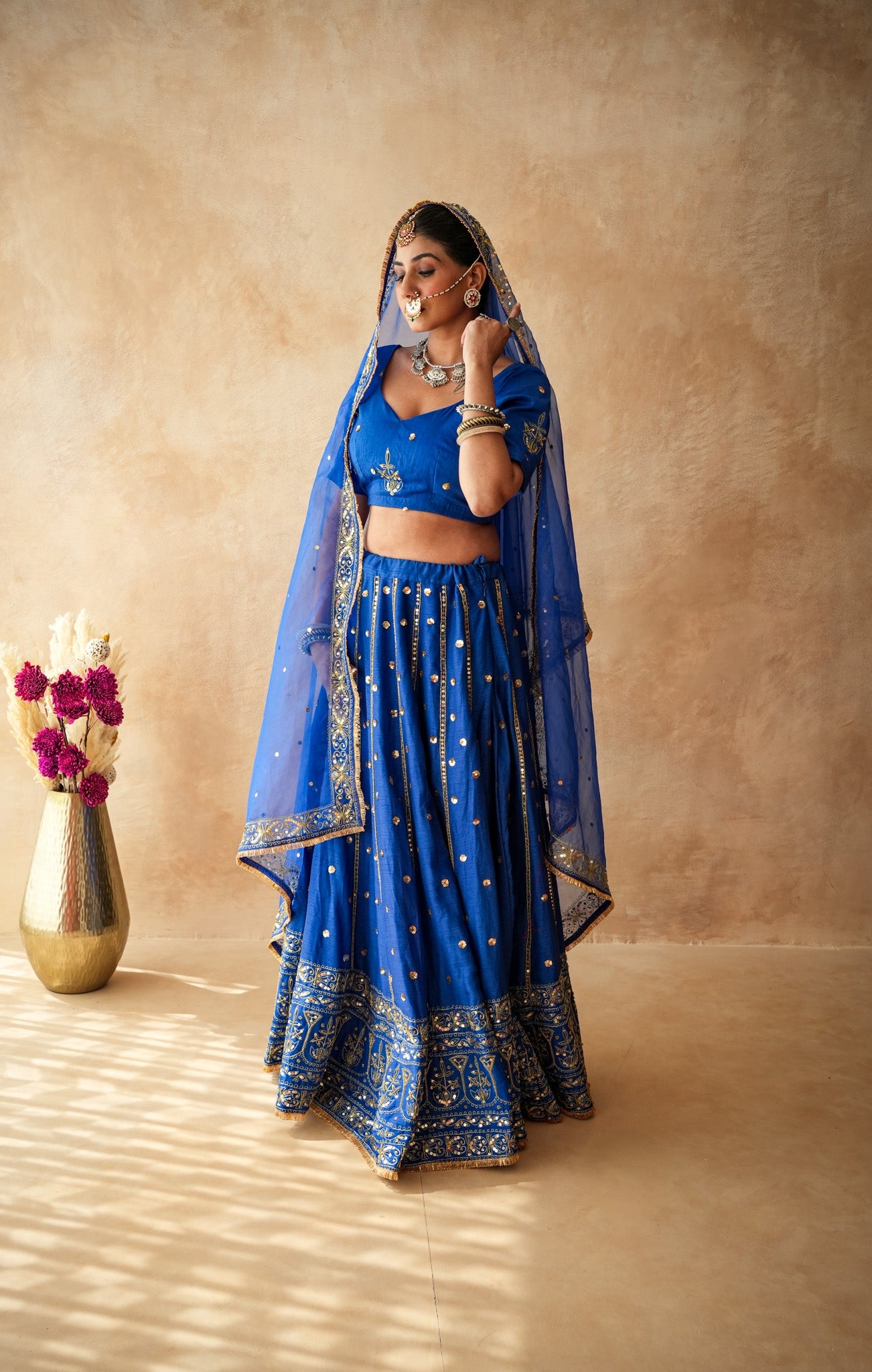 Mashoor Blue Lehenga Set