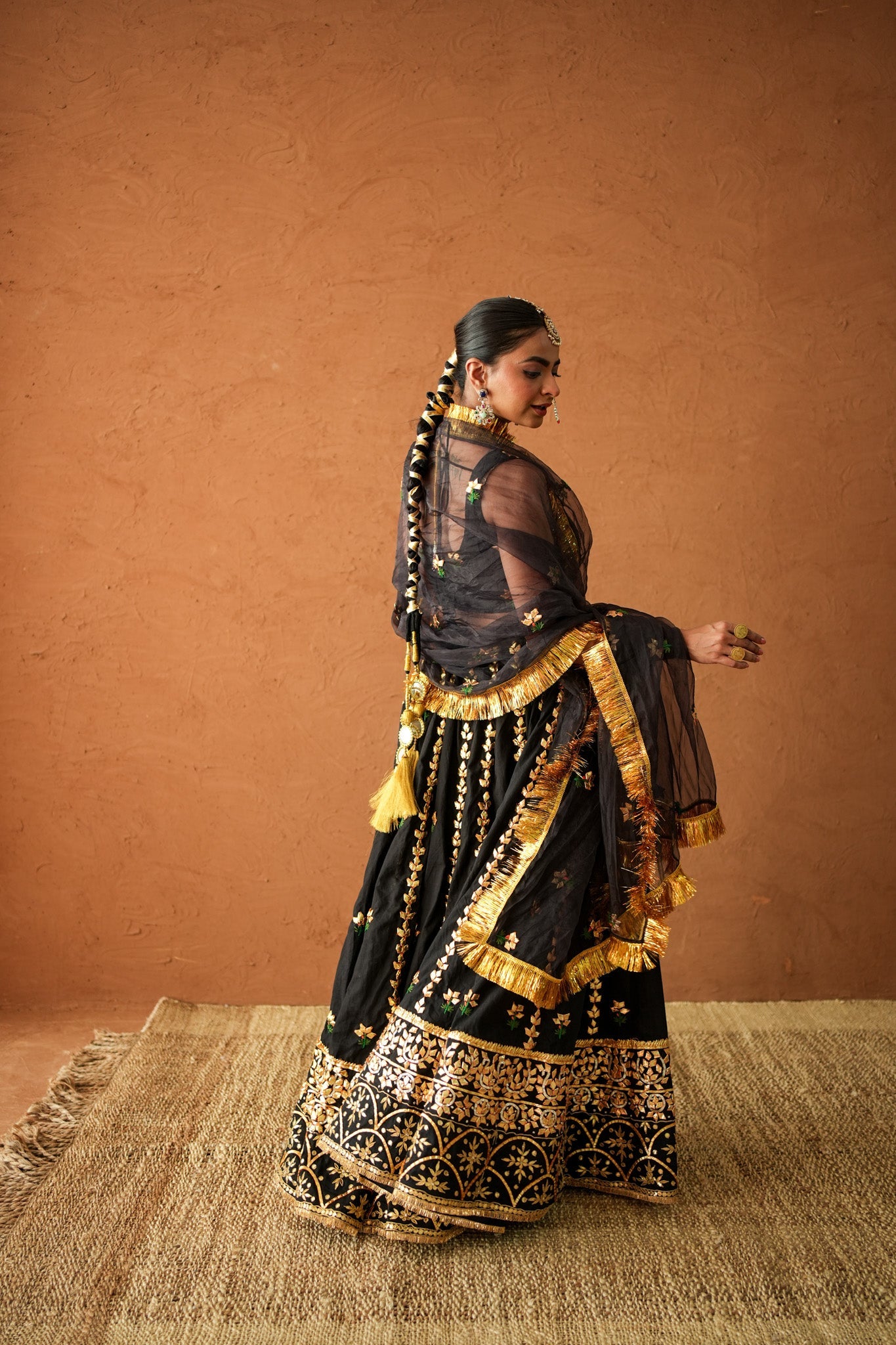 Devika Black Lehenga Set