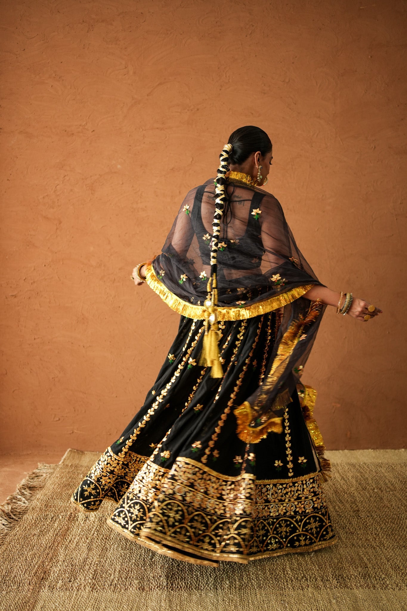 Devika Black Lehenga Set