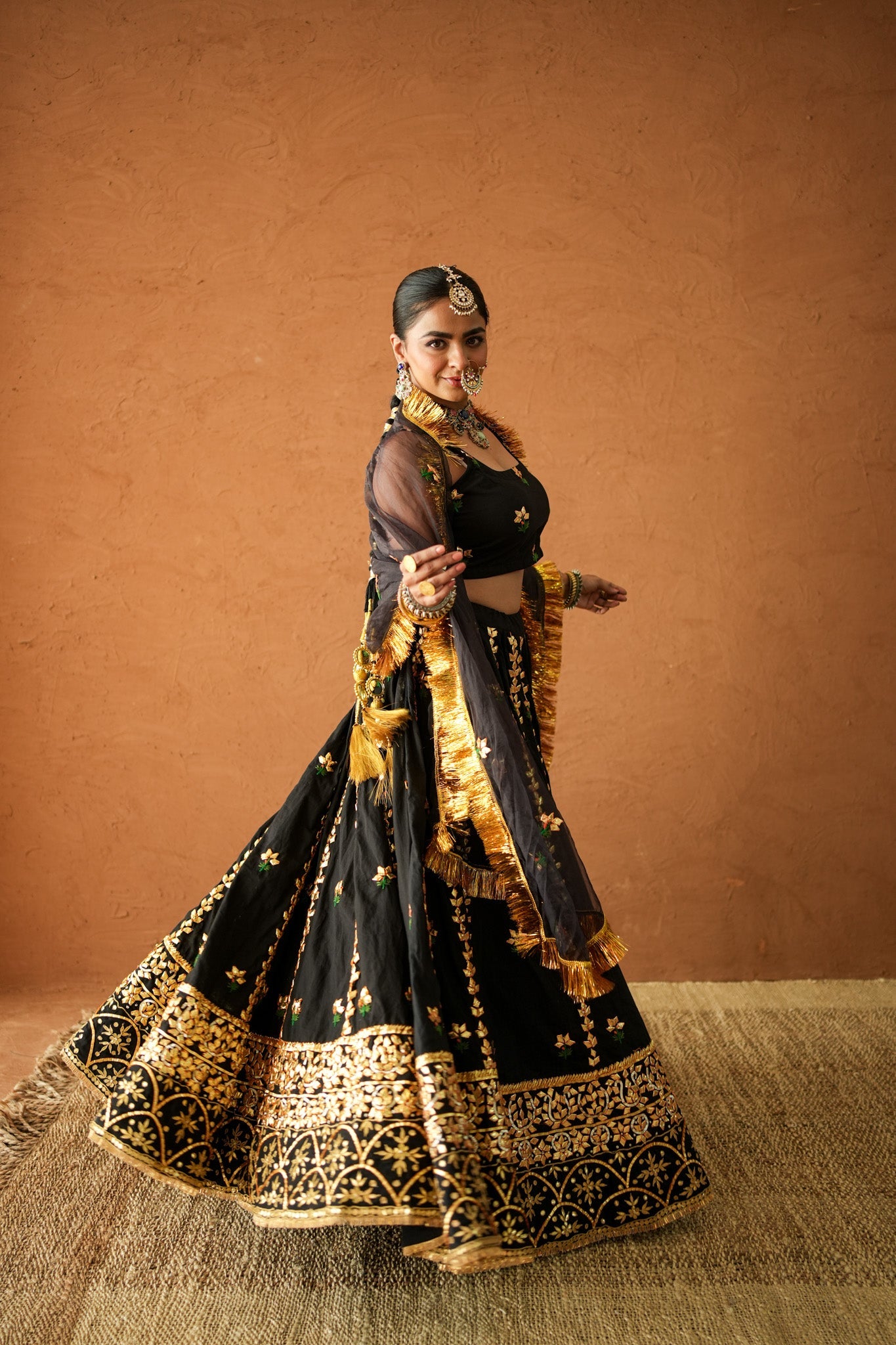 Devika Black Lehenga Set