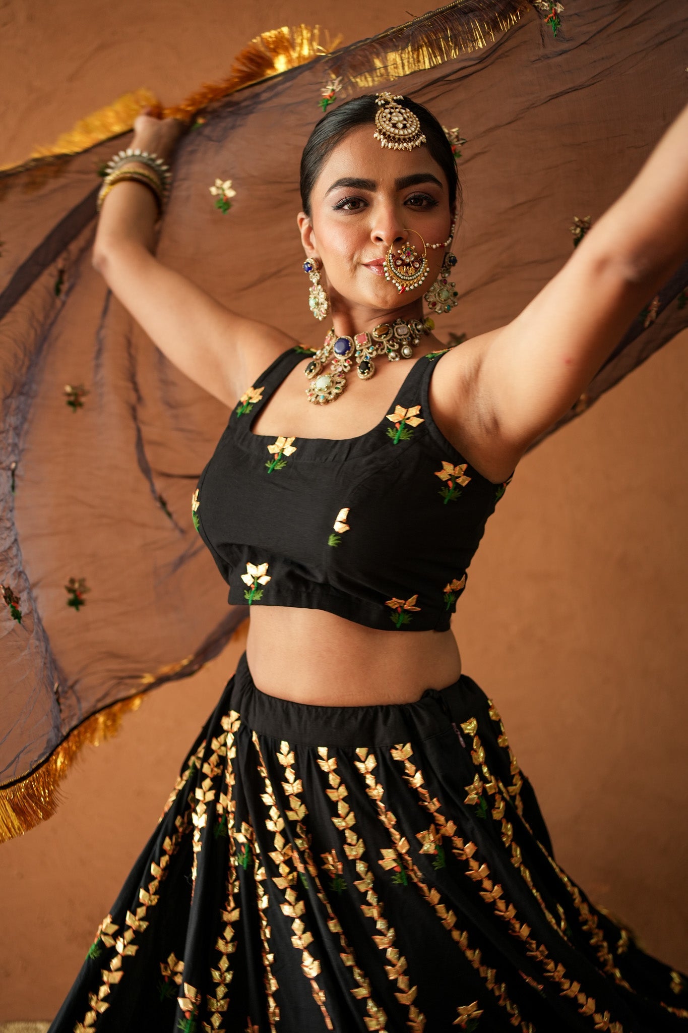 Devika Black Lehenga Set
