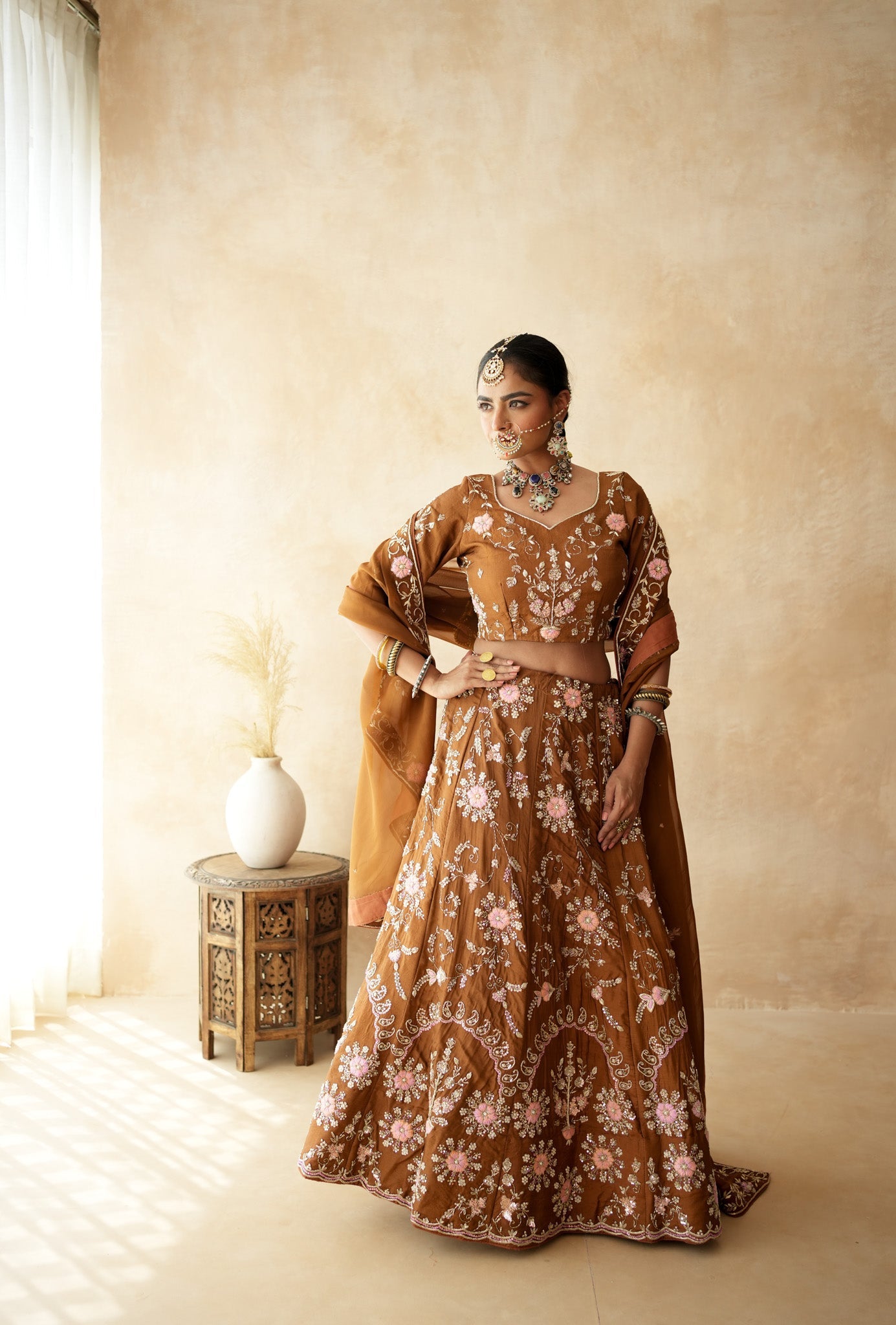 Chitra Brown Lehenga Set