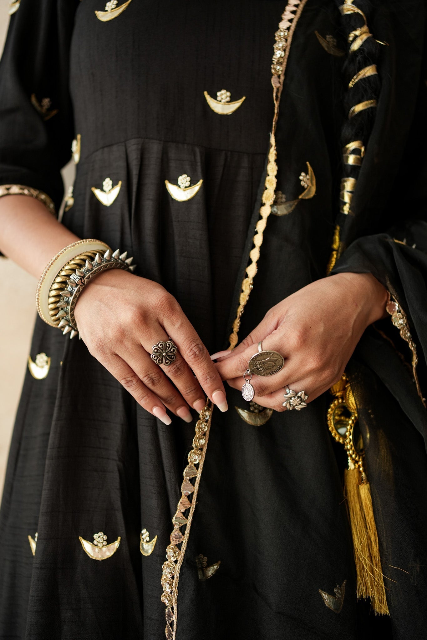 Chandani Black Anarkali Set