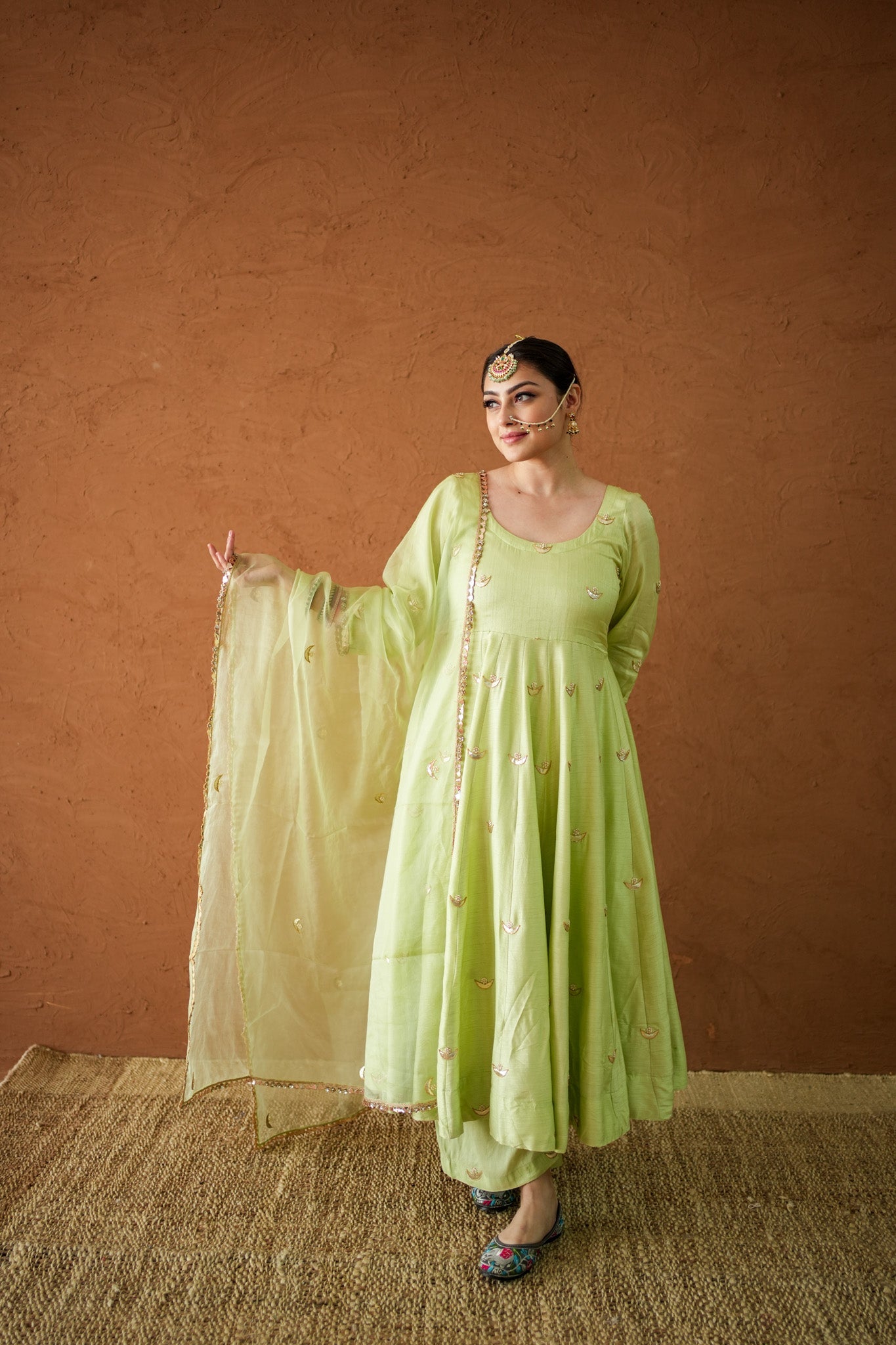 Chandani Pista Anarkali Set