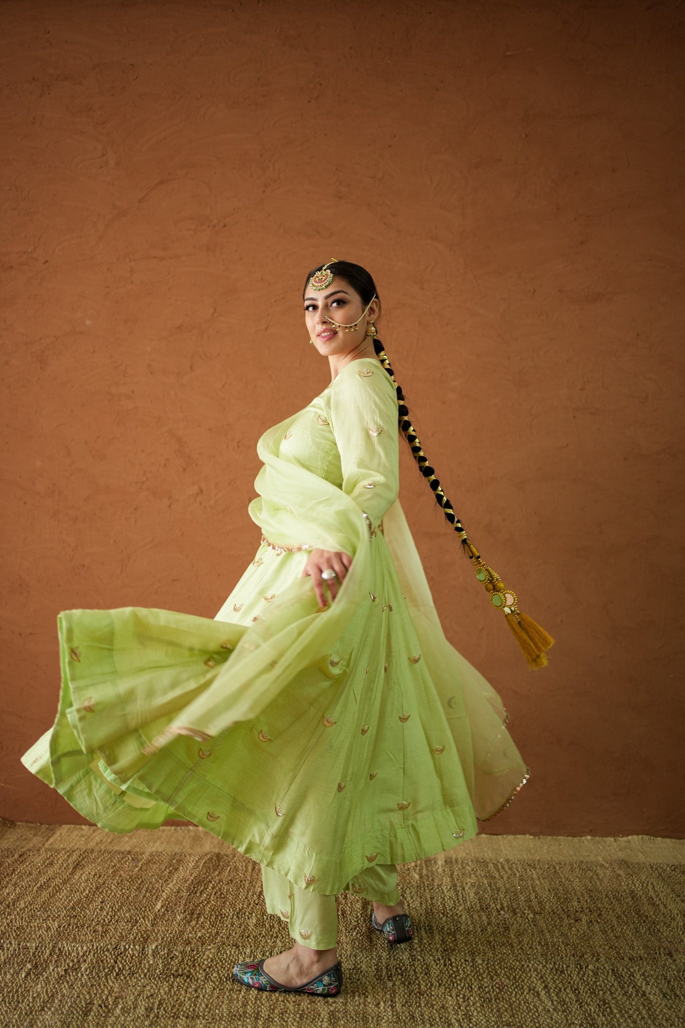 Chandani Pista Anarkali Set