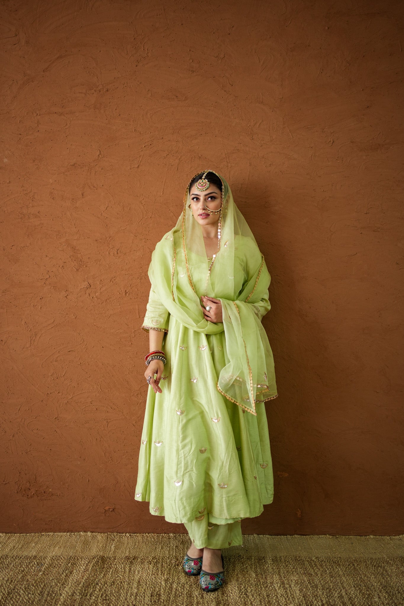 Chandani Pista Anarkali Set