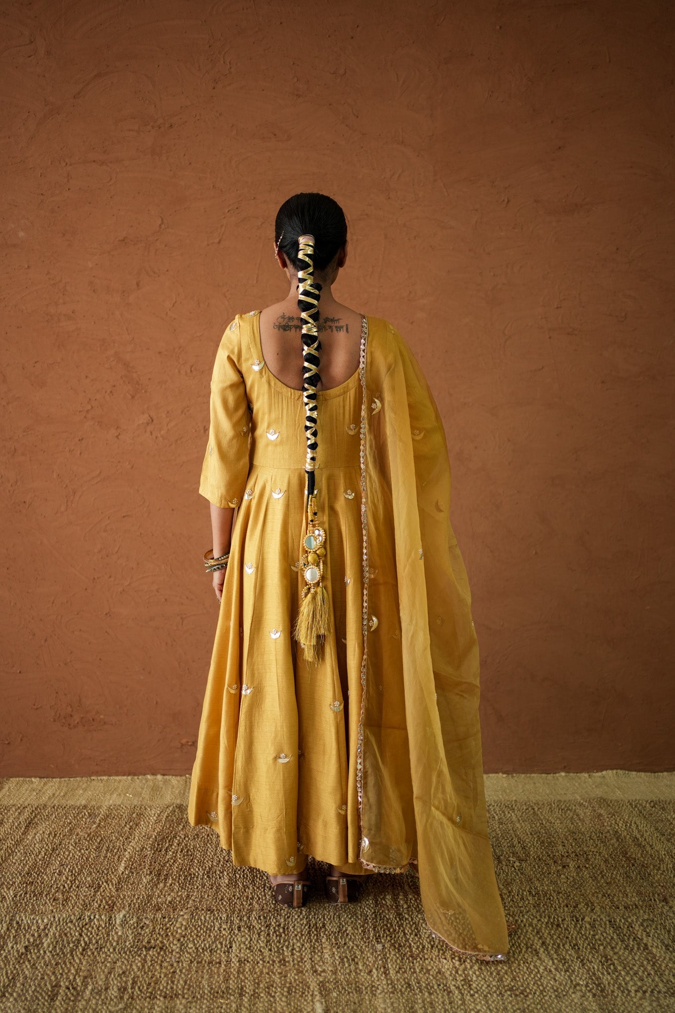 Chandani Mustard  Anarkali Set